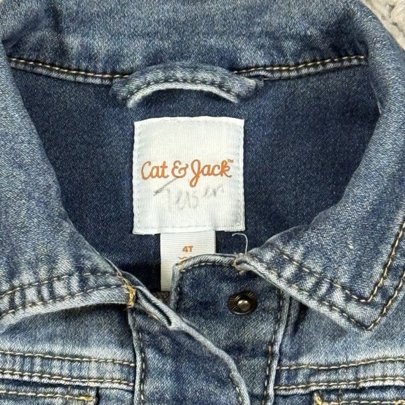 Cat & Jack 3T Jean Jacket Denim Girls Toddler - Picture 5 of 16